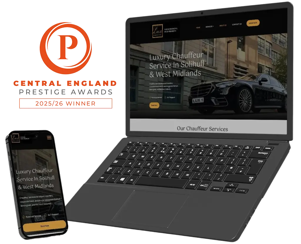Responsive website layout by Web Design Specialist shown on laptop and mobile phone for cross-device compatibility